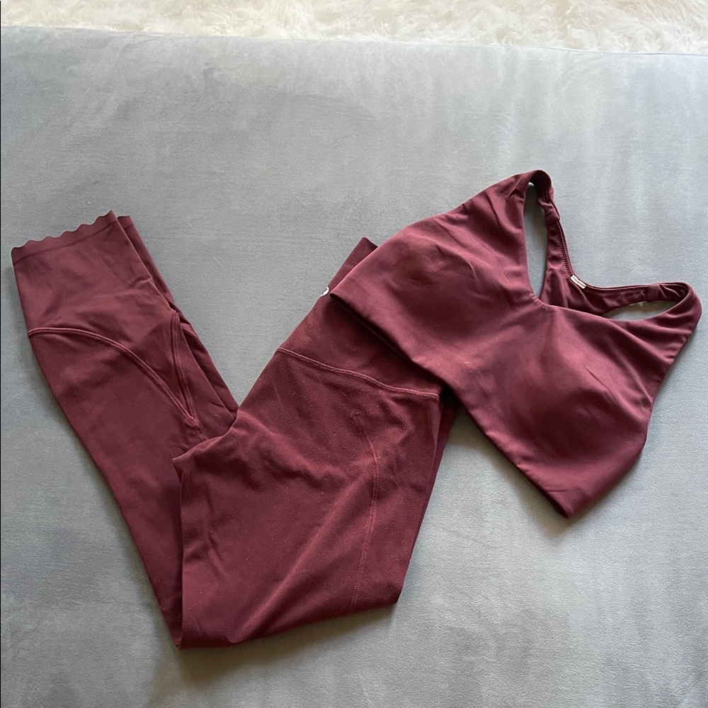 Lululemon Athletica Maroon align Leggings and Top Set